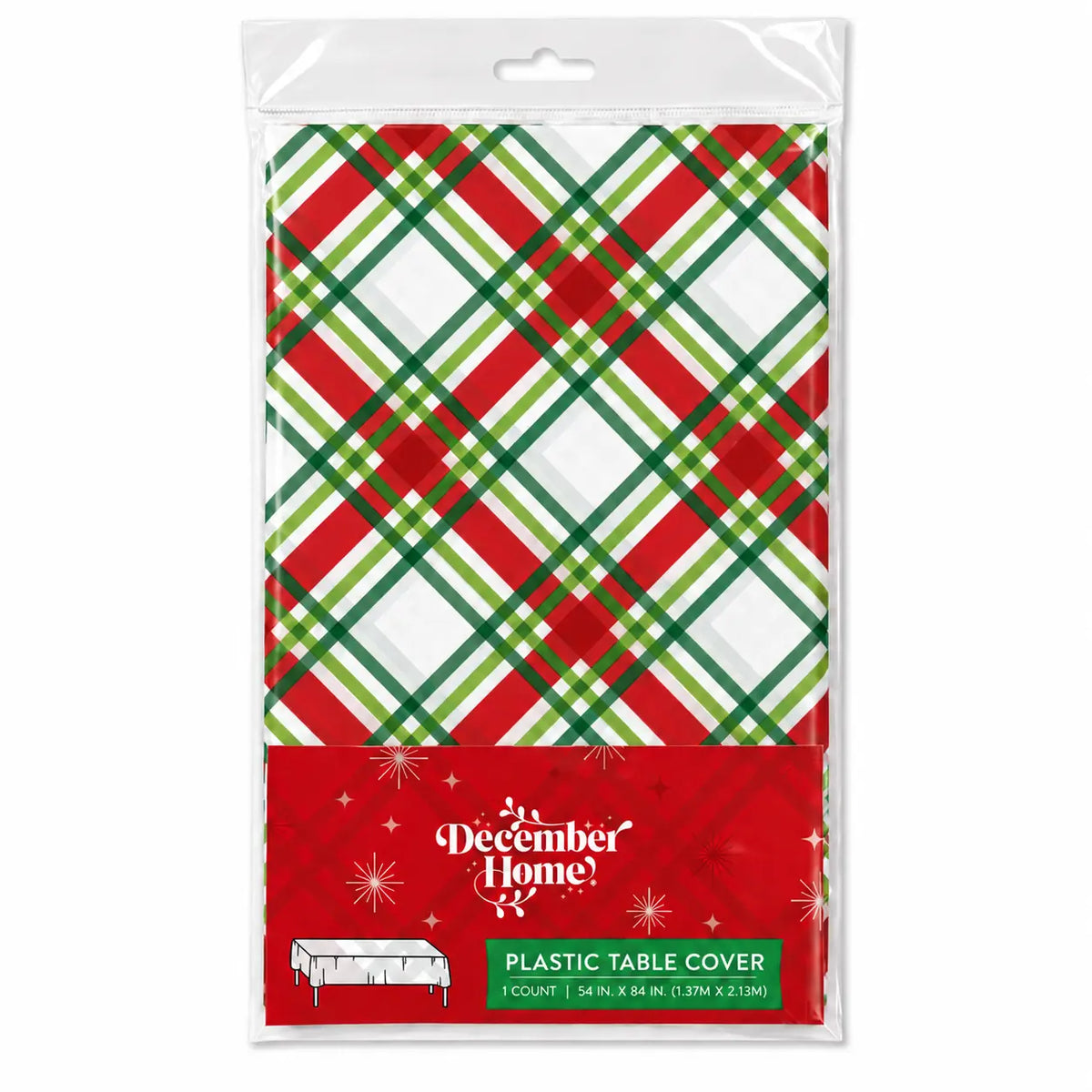 Christmas Plaid Plastic Table Cover