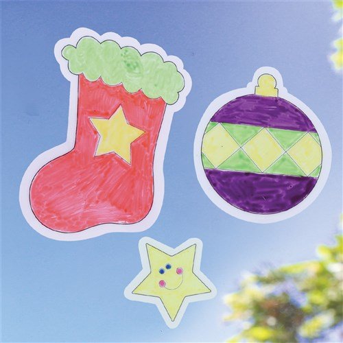 Colour Your Own Window Clings - Christmas - Pack of 80 - Senior Style