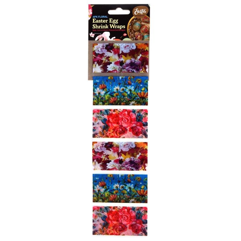Easter Egg Shrink Wraps Floral Designs 6pk - Senior Style