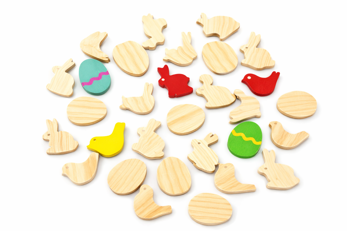 Wooden Easter Embellishments 30 Pack