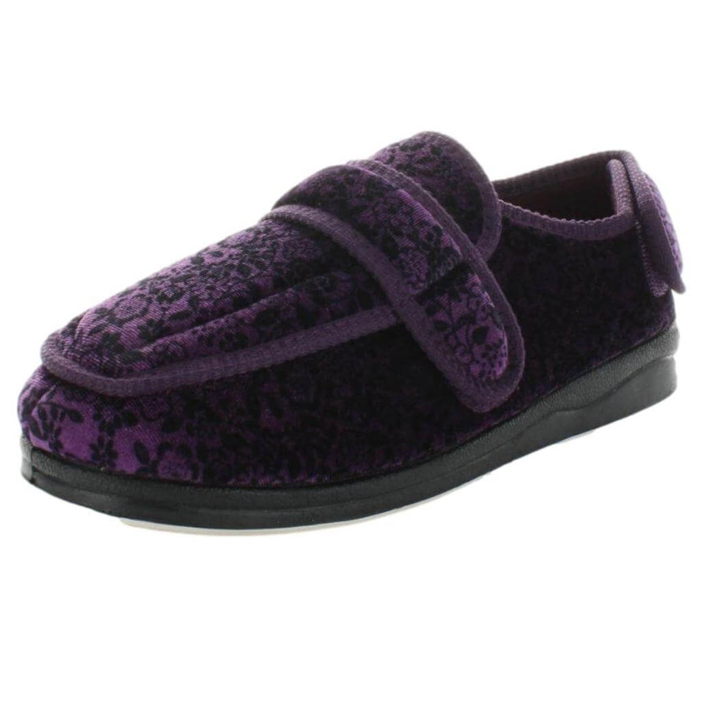 Wide fit velcro slippers sales