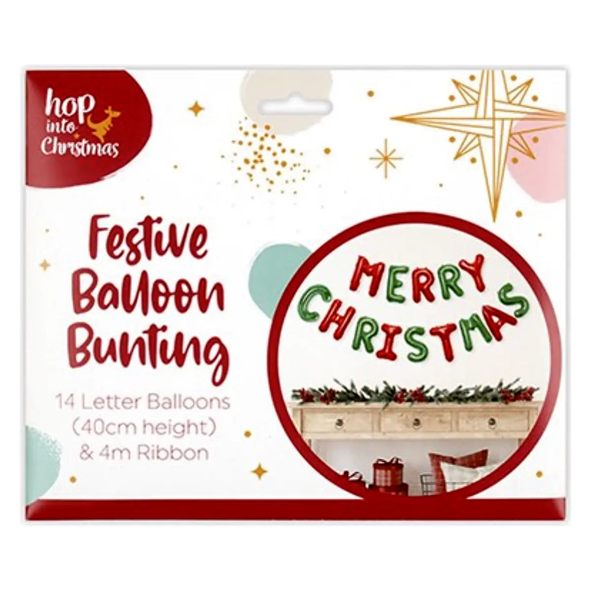 Christmas Balloons Bunting 4m