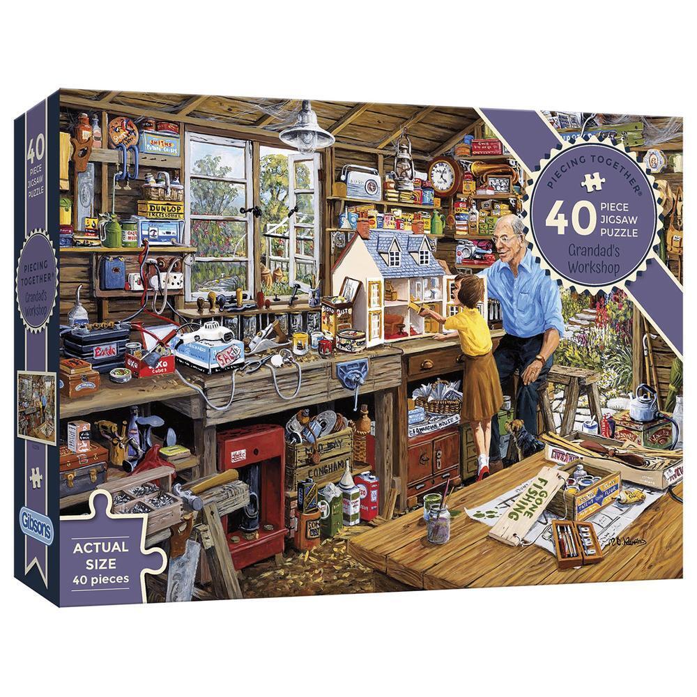 Grandad&#39;s Workshop - 40 XL Piece Jigsaw Puzzle - Senior Style