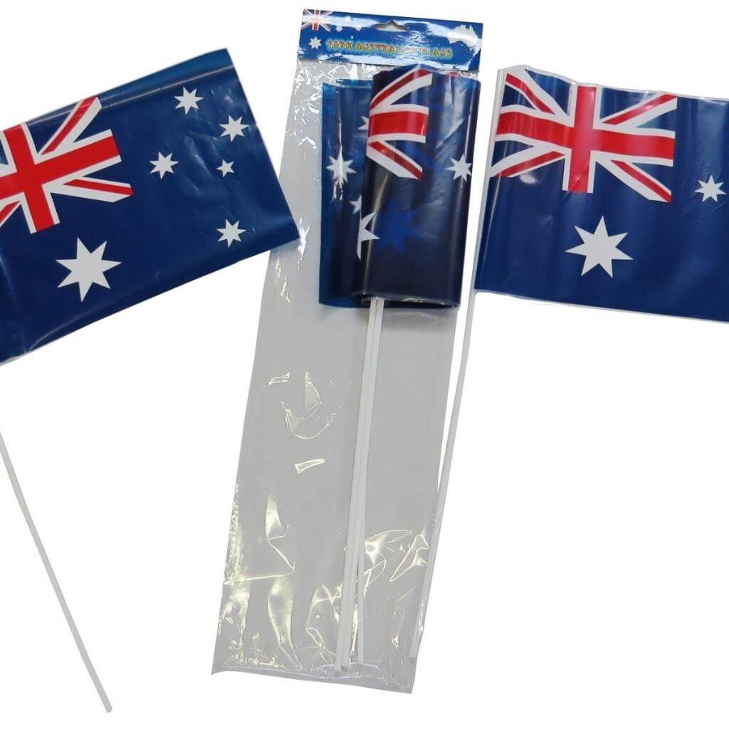 Handheld Aussie Flag Pack of 8 - Senior Style