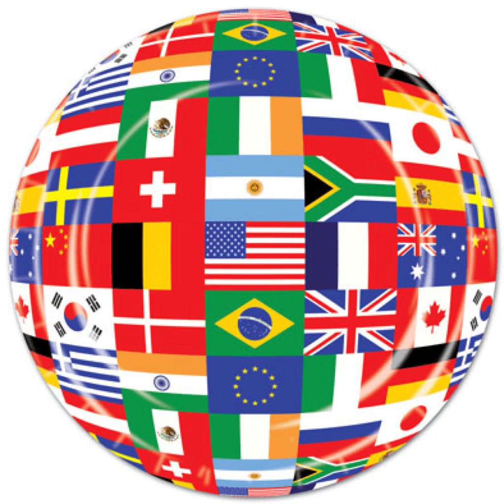 International World Flag Plates 23cm - Senior Style