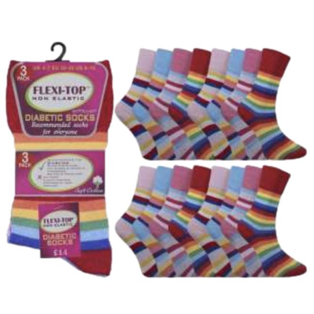 Flexi-Top Ladies Loose Top Socks - Pack of 3