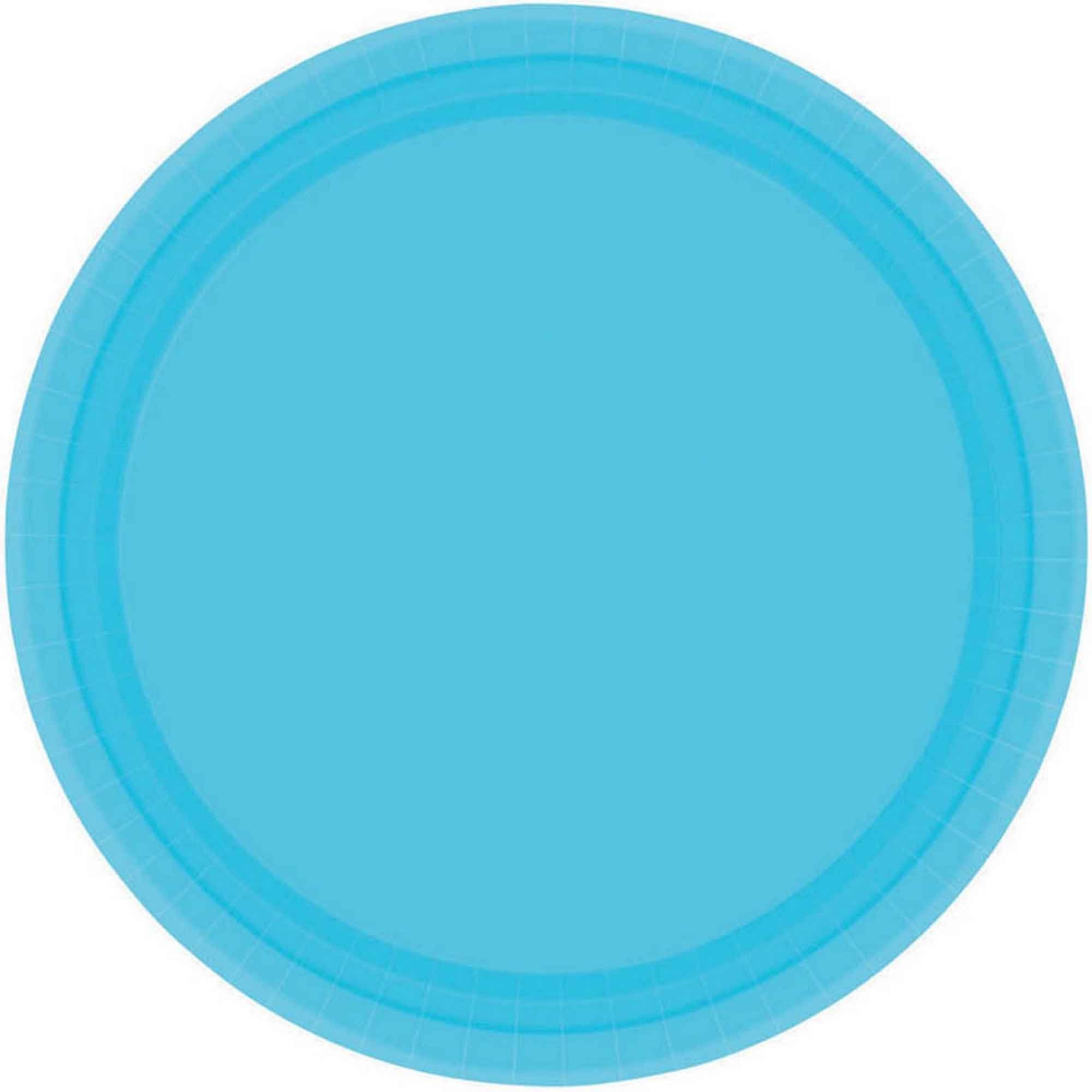Paper Plates 23cm Round Pack of 8 Caribbean Blue - Senior Style