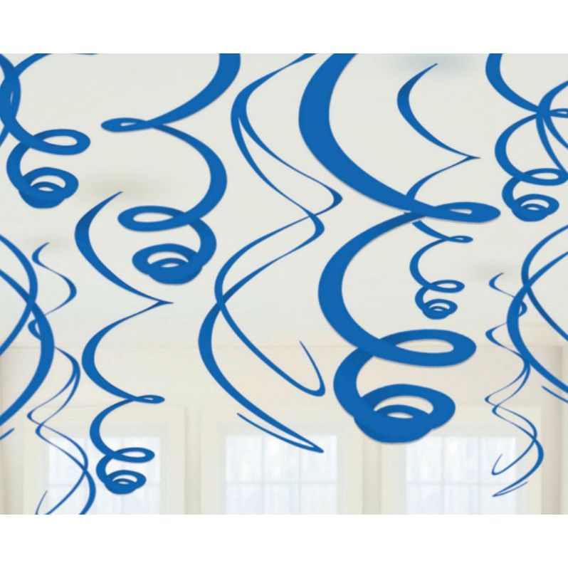 Plastic Swirl Decorations - Bright Royal Blue - Senior Style