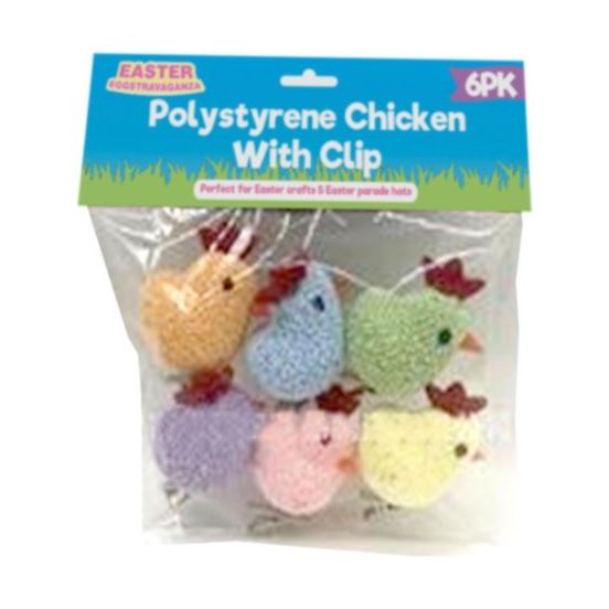 Polystyrene Chickens or Eggs With Clip - Senior Style