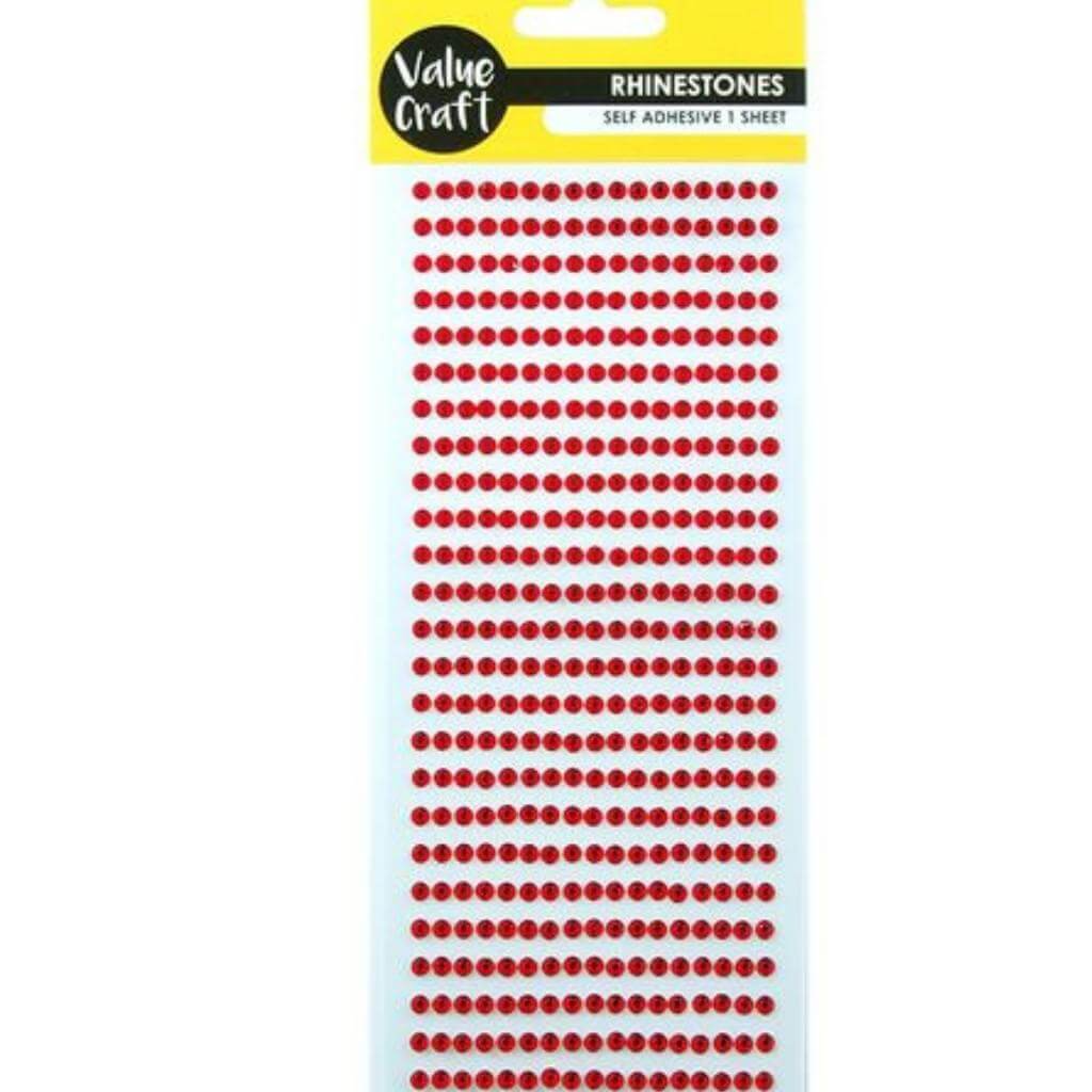 Rhinestones Self Adhesive Red 540 Pieces - Senior Style