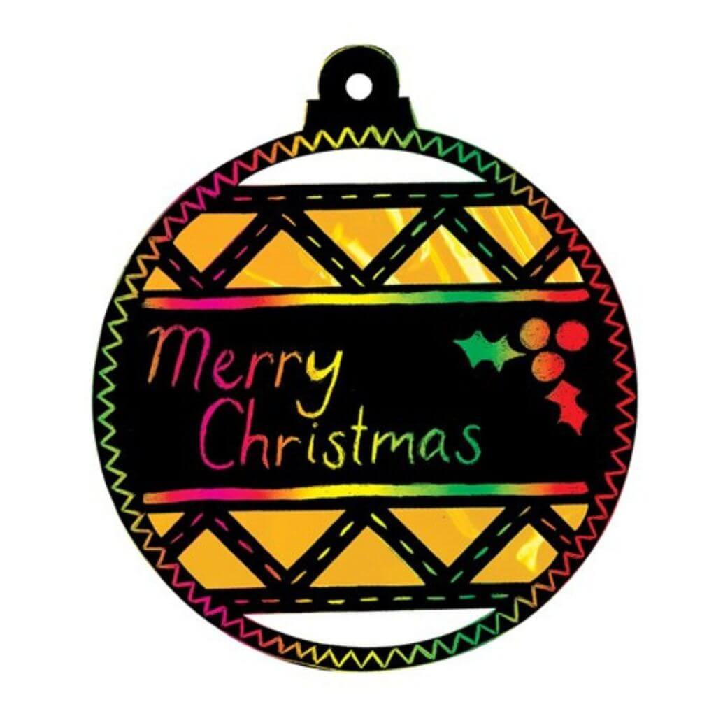 Scratch Board Cutout Baubles - Pack of 20 - Senior Style