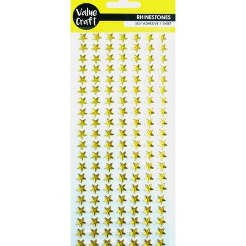 Self Adhesive Rhinestones Gold Stars - Senior Style