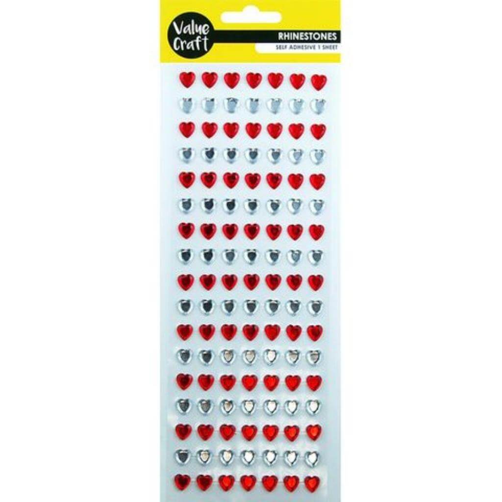 Self Adhesive Rhinestones Hearts - Senior Style