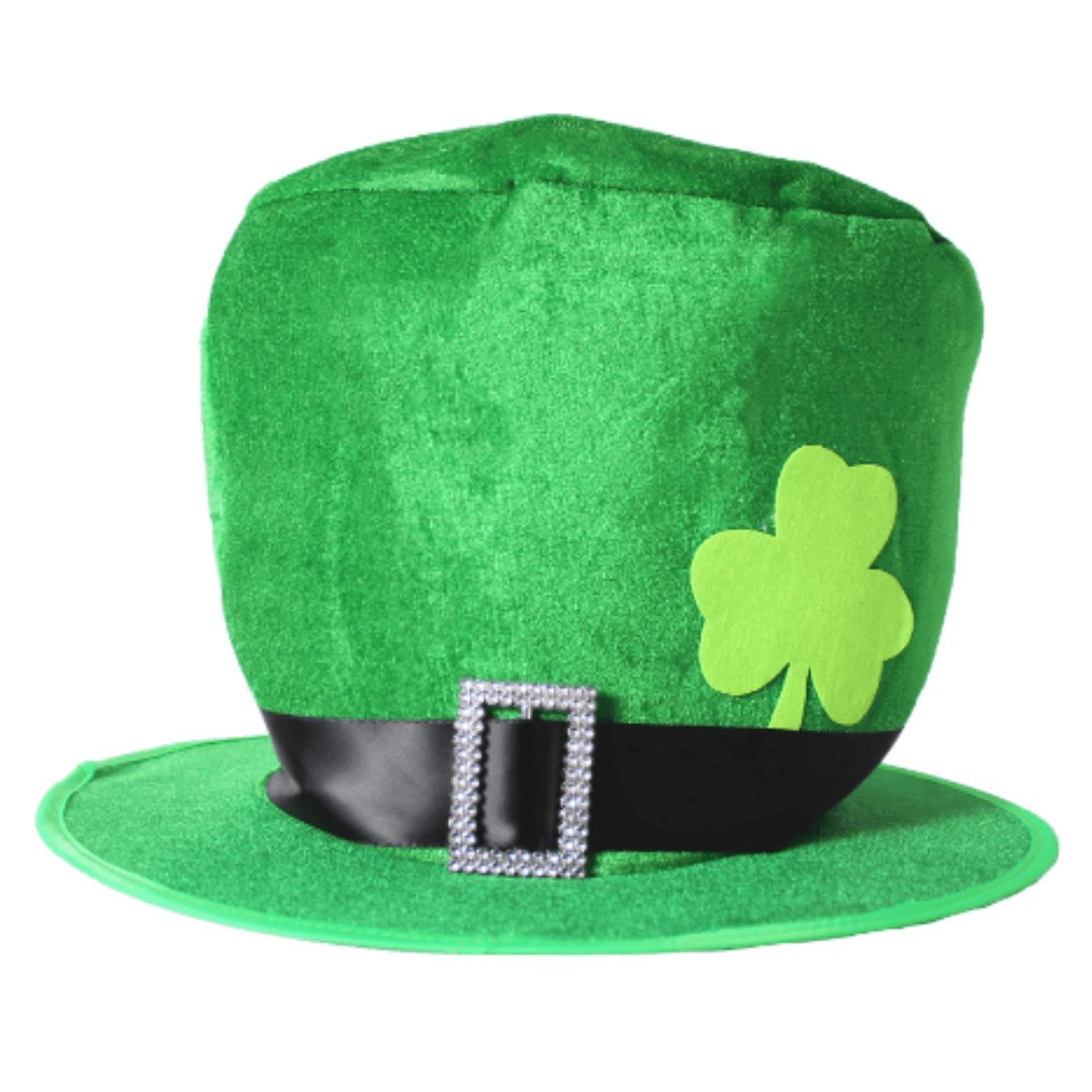 St Patricks Day Green Fabric Hat - Senior Style