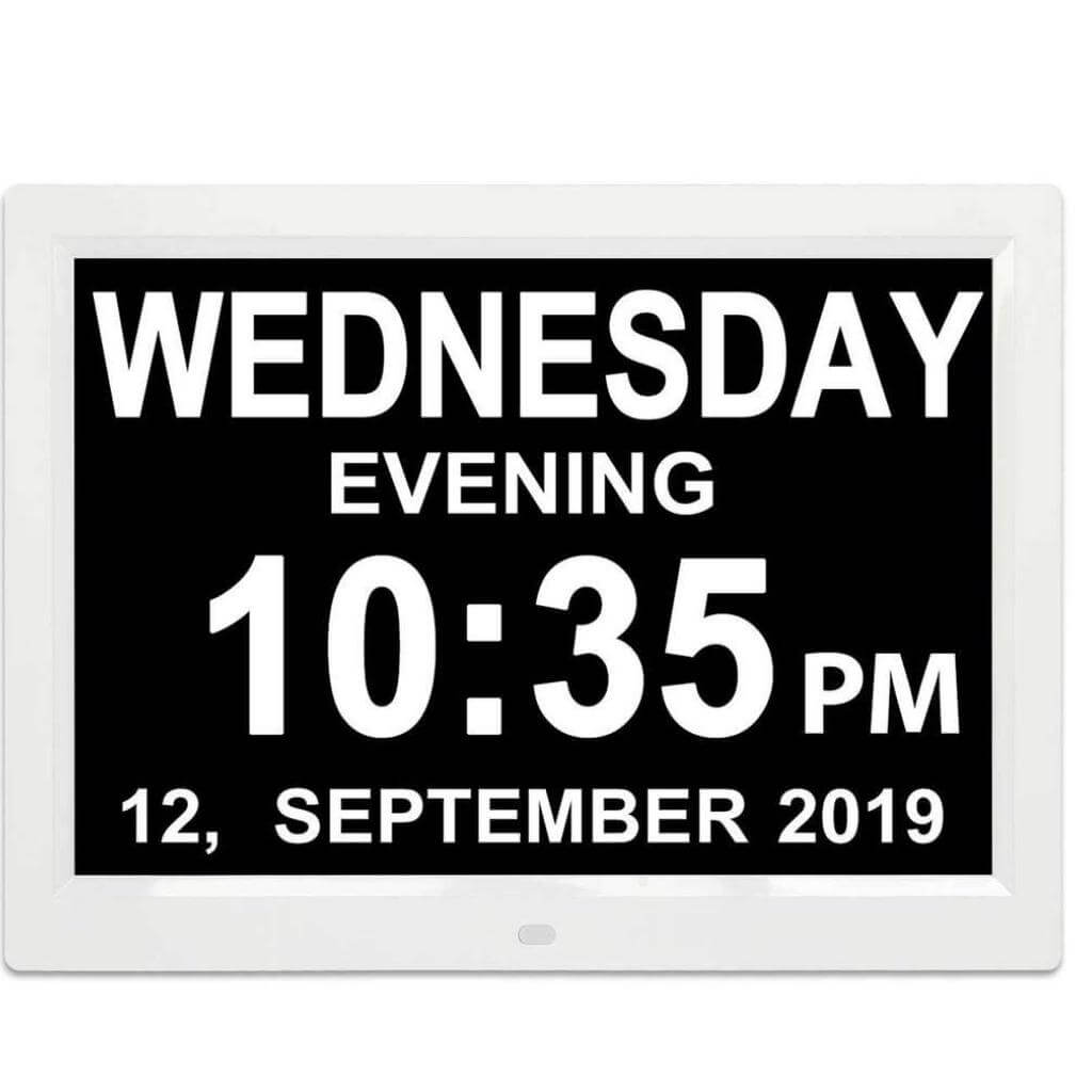 Wall Clock with Day and Date / Or Freestanding - 12 Inch - Senior Style