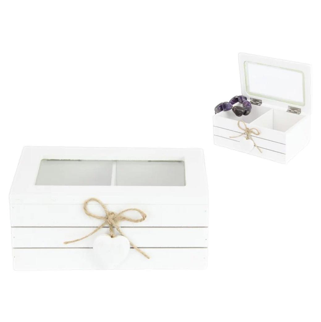 White Jewellery Box 16x10cm