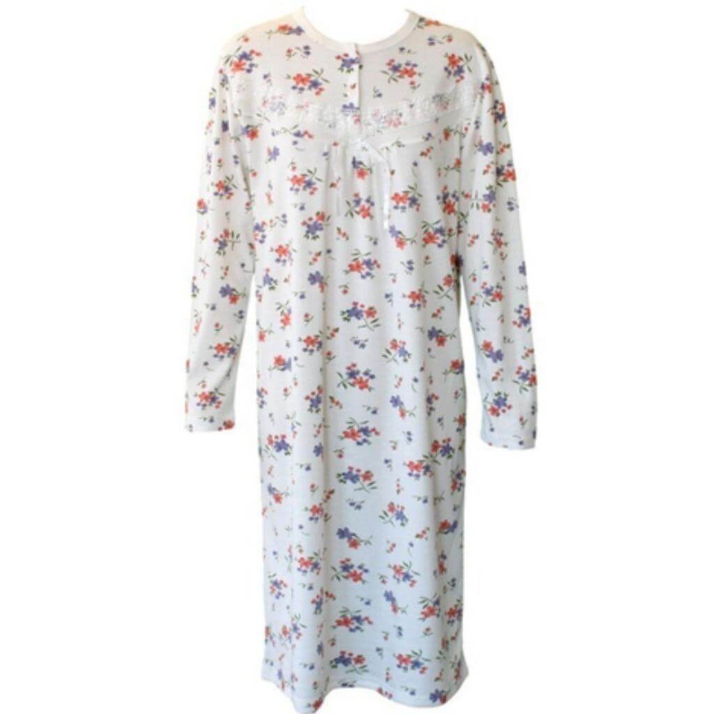 long sleeve night dress for older ladies Eileen West Long Sleeve Full Length Cotton Nightgown Clothes Old Fashioned Cotton Nightgown For Old Ladies Poetic