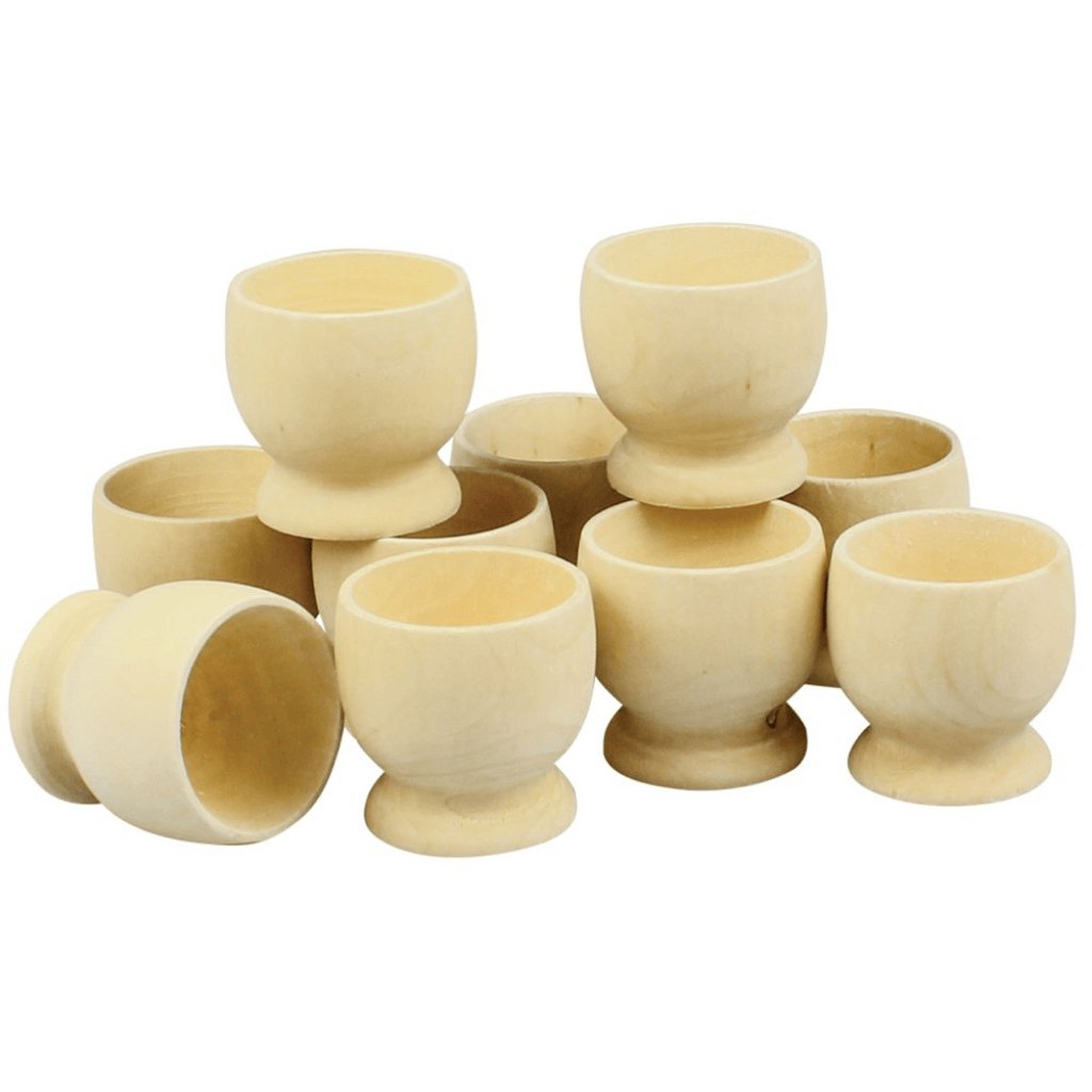 Wooden Egg Cups Pack of 10 - Senior Style