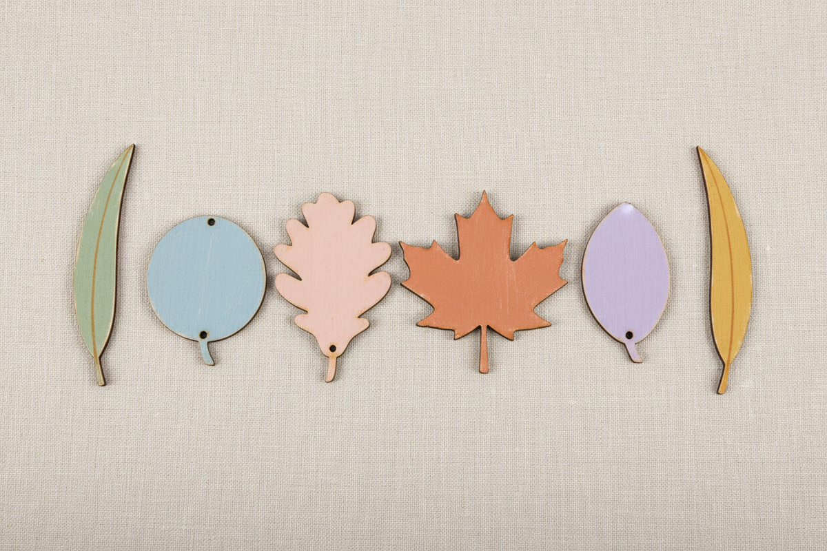 Wooden Leaf Adornments