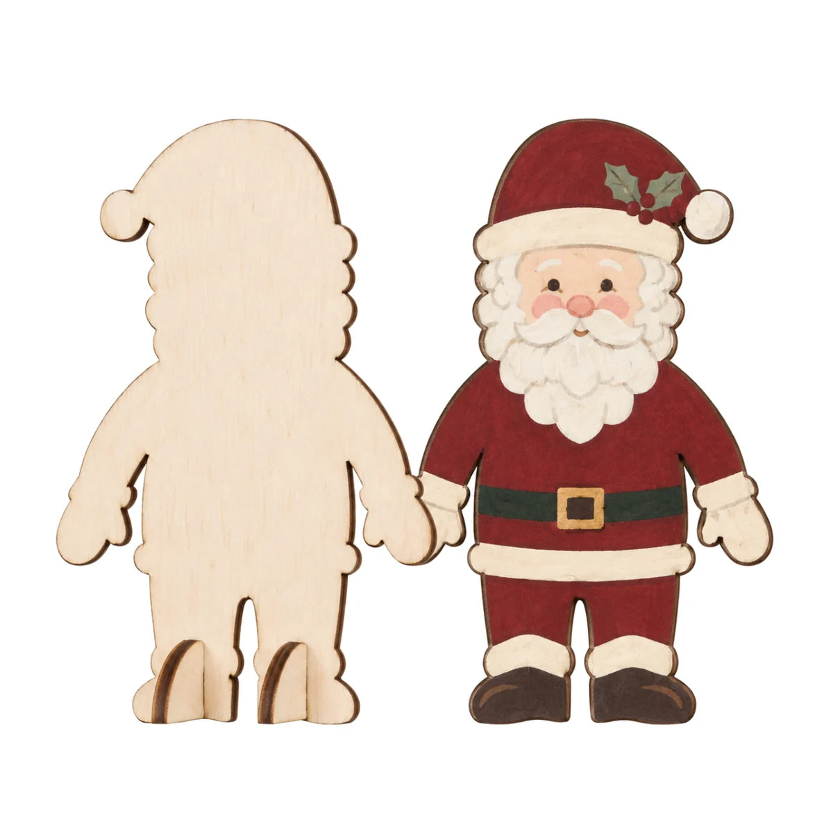 Wooden Standing Santa 10 Pack