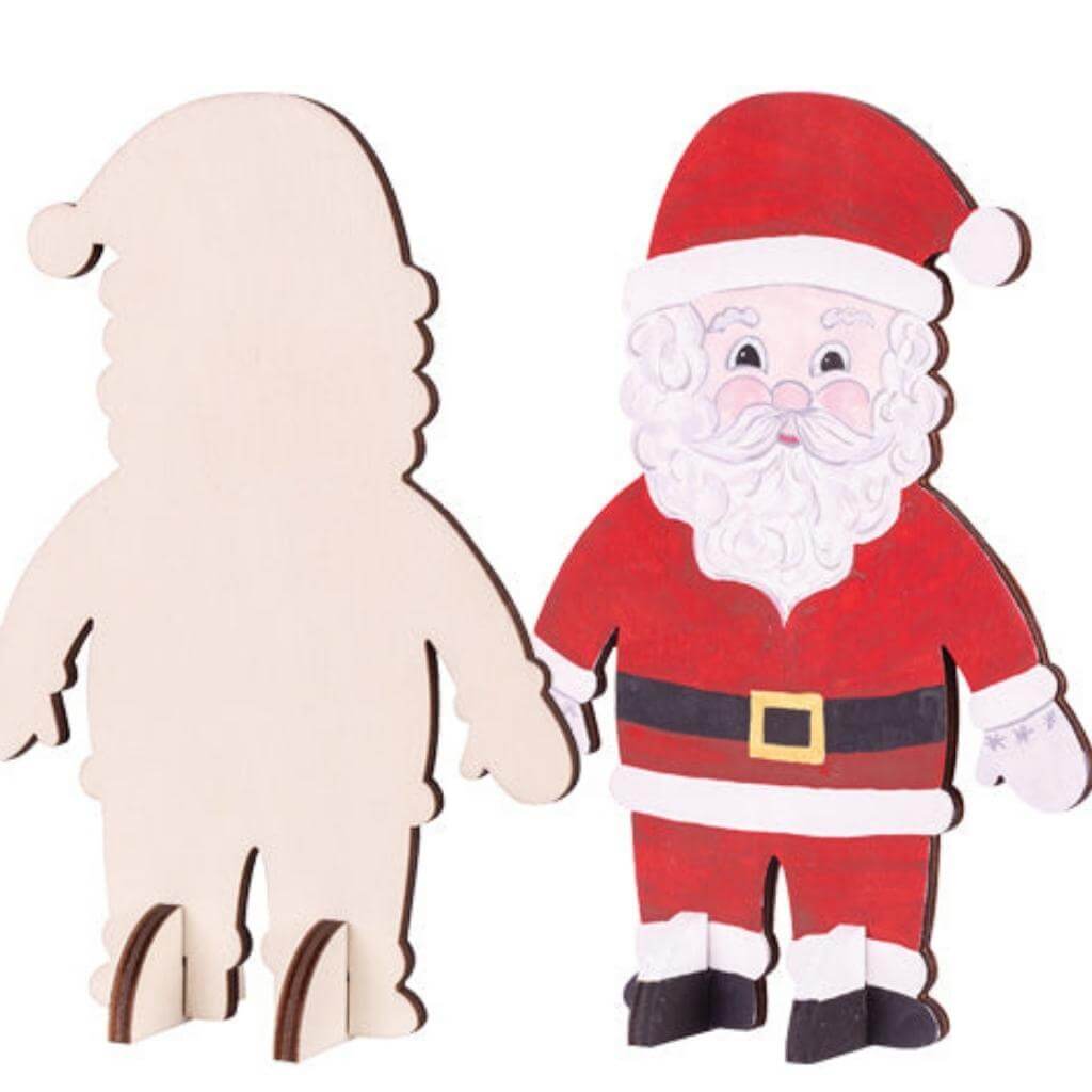 Wooden Standing Santa Pack of 10 - Senior Style