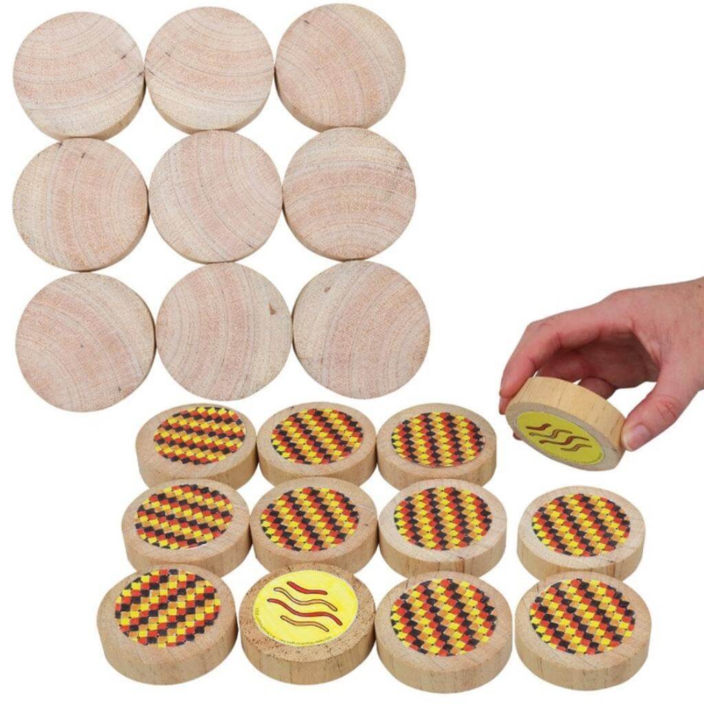 20 Wooden Discs Memory Game kit