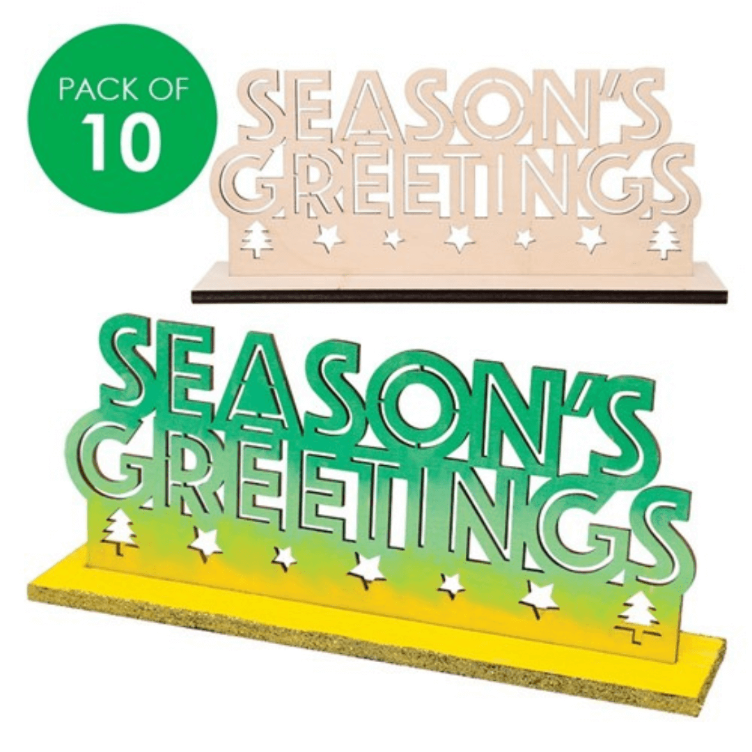 3D Seasons Greetings Plaques - Pack of 10