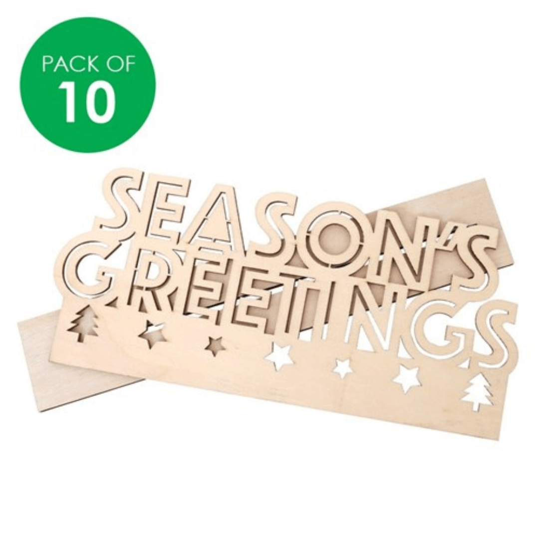 3D Seasons Greetings Plaques - Pack of 10