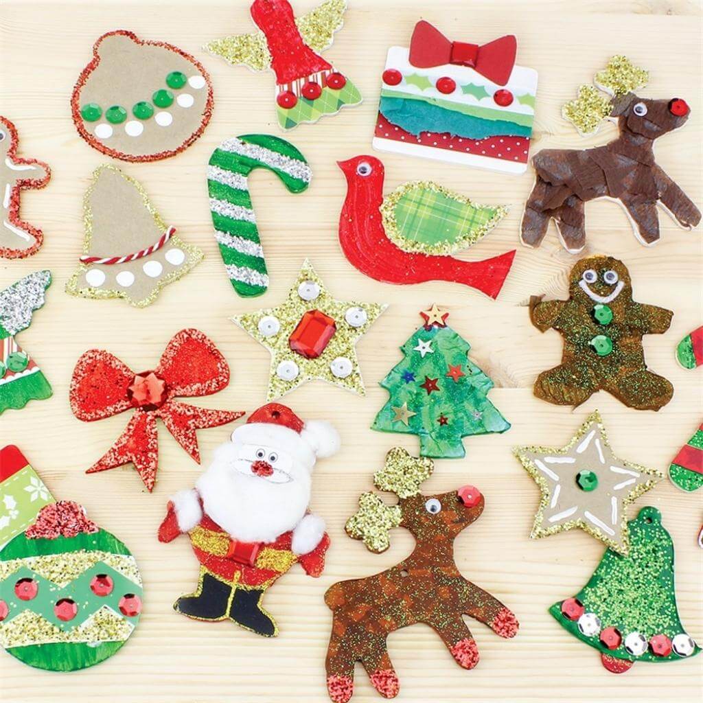 Wooden Christmas Shapes Assorted Pack of 12
