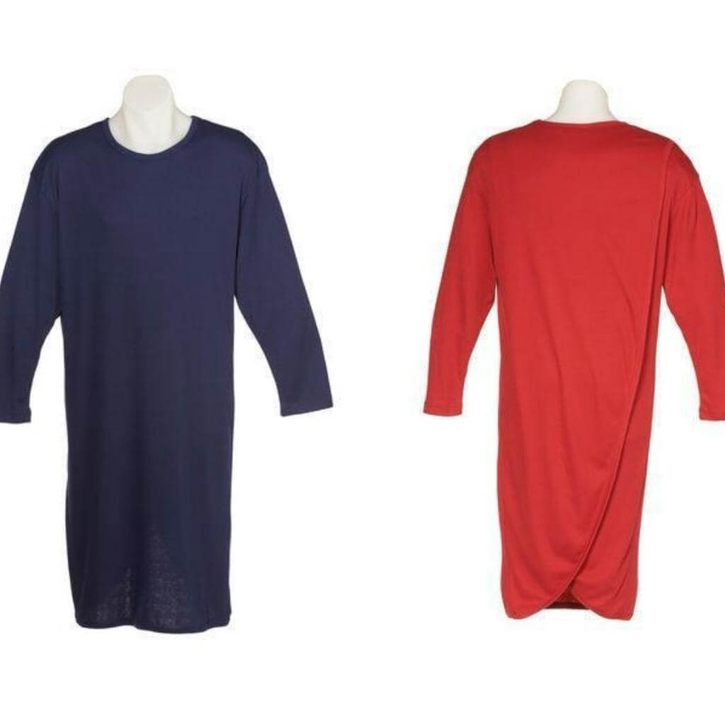 Adaptive Long Sleeve Men&#39;s Nightshirt Petal Back Clothing