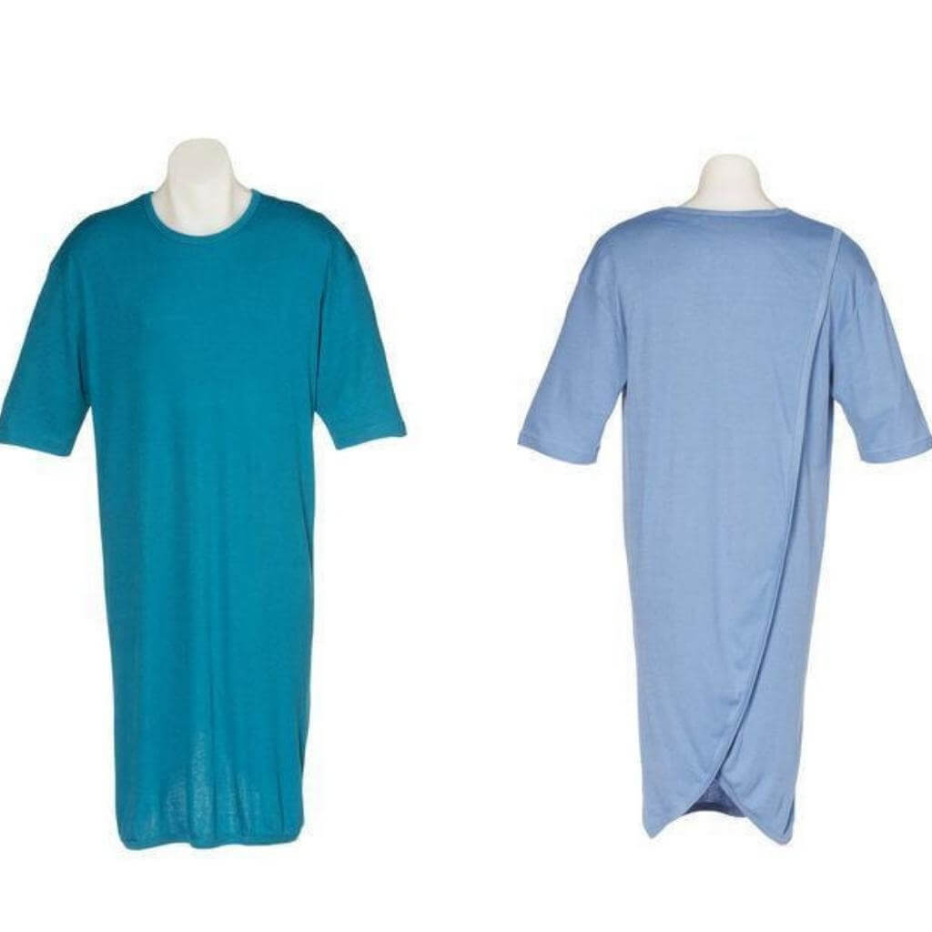 Adaptive Short Sleeve Men's Nightshirt Petal Back Clothing
