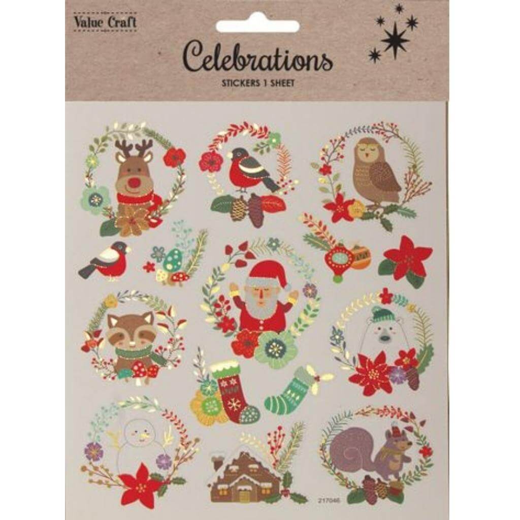 Assorted Christmas Stickers 1 sheet