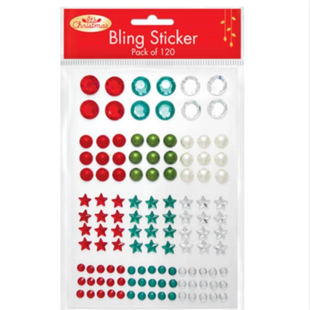 Christmas Bling Stickers 120 Pack