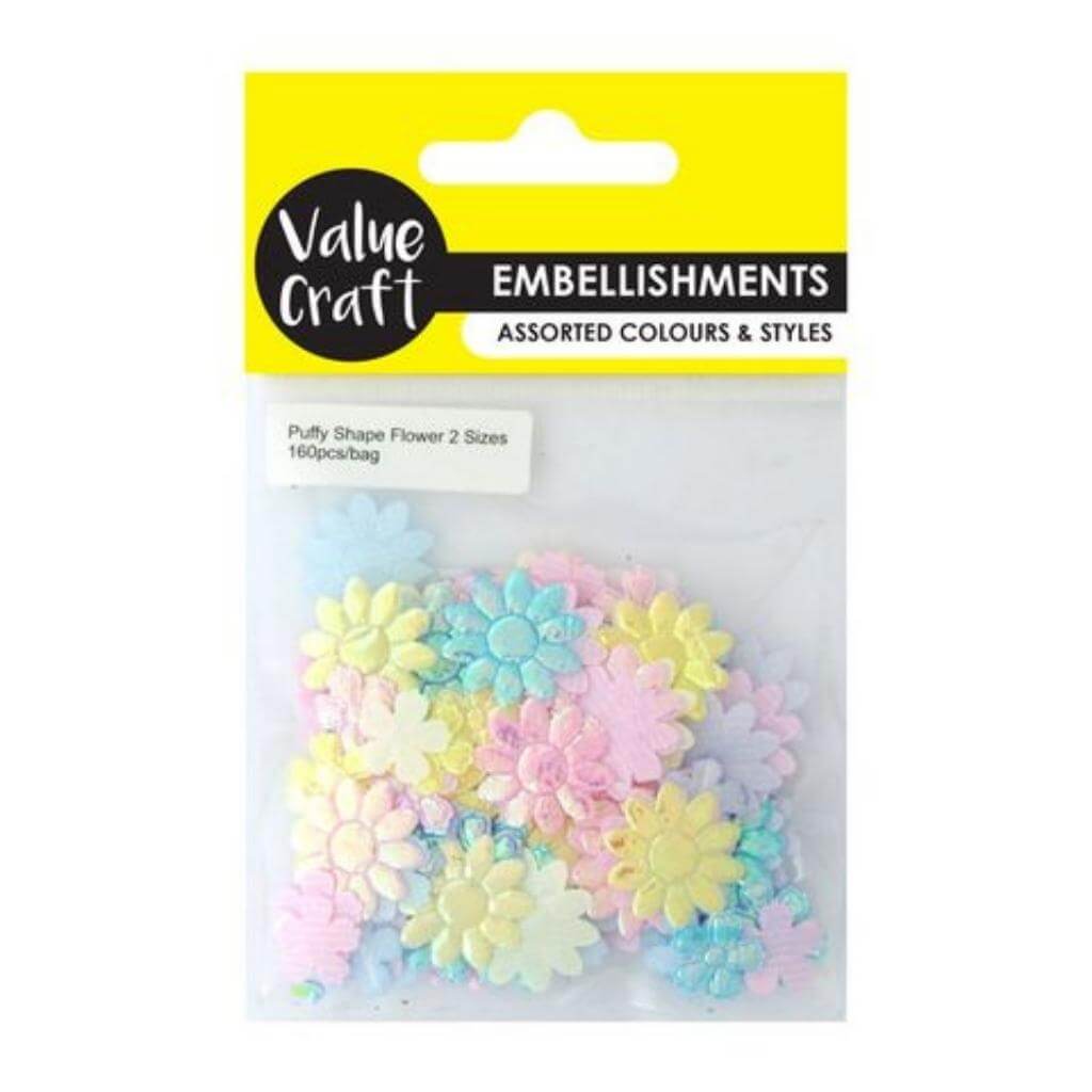 Craft Puffy Shape Flower 2 Sizes 160Pcs