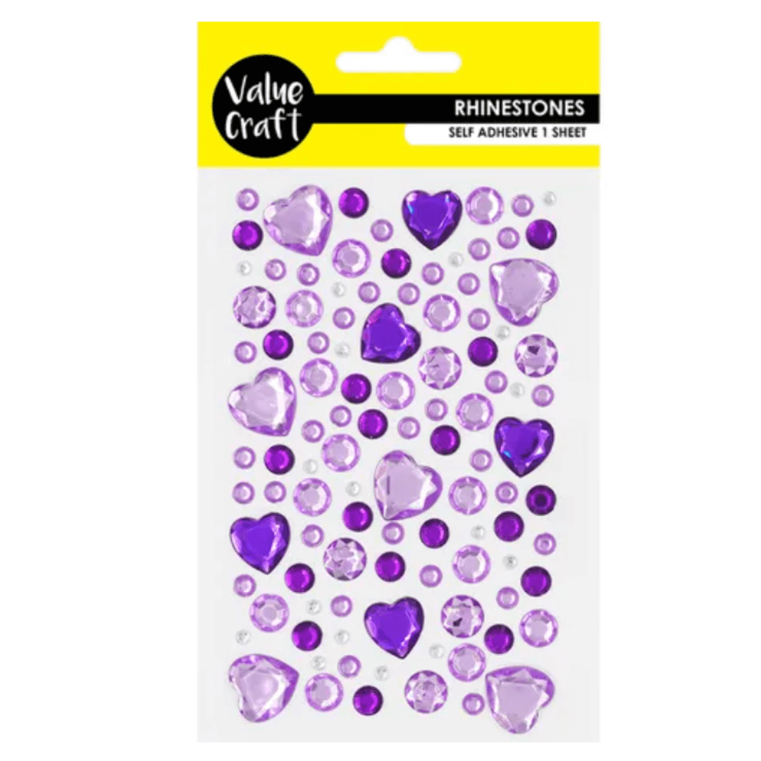 Craft Rhinestone Hearts Purple/Silver - Senior Style