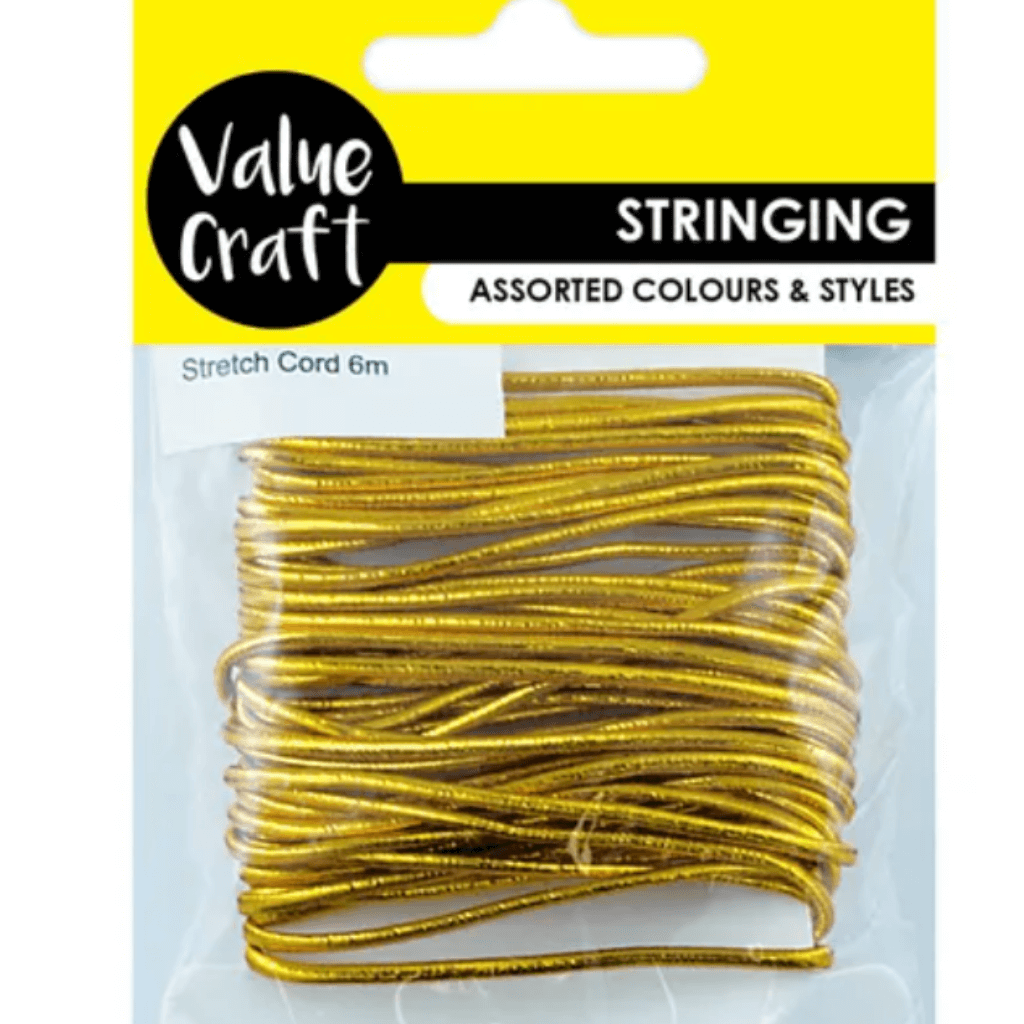 Craft Elastic Stretch Cord Gold 6m