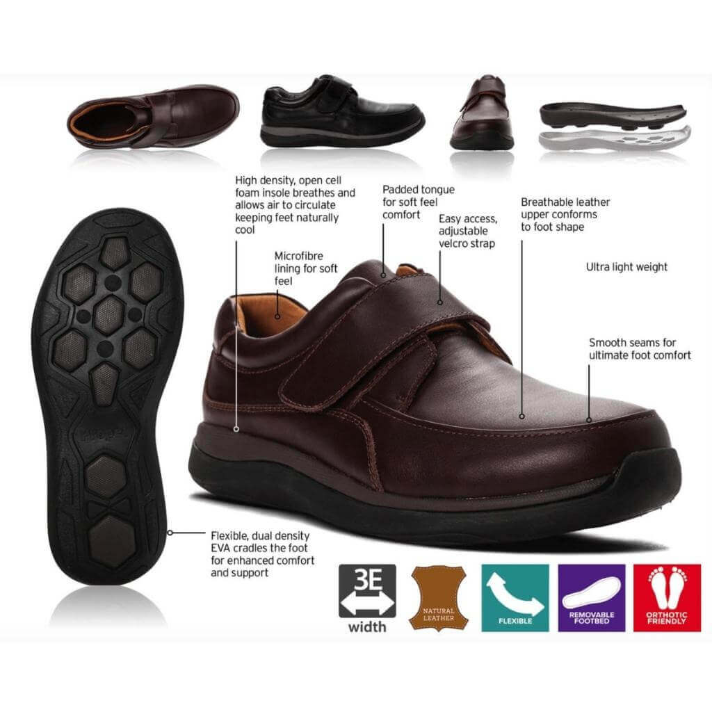 Flexible dual density mens shoes