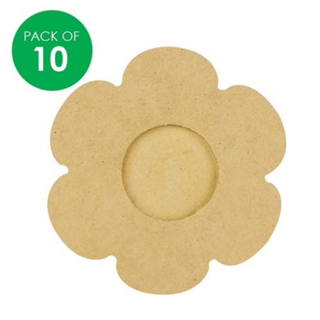 Flower Wooden Candle Holders Pack of 10