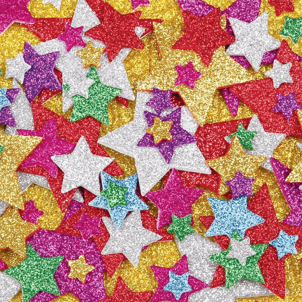 Foam Glitter Star Stickers - Pack of 168