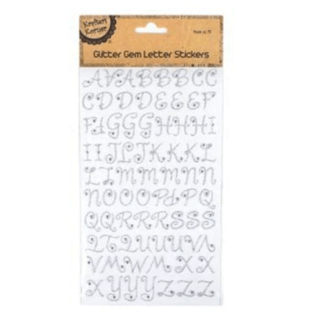 Glitter Gem Letter Stickers