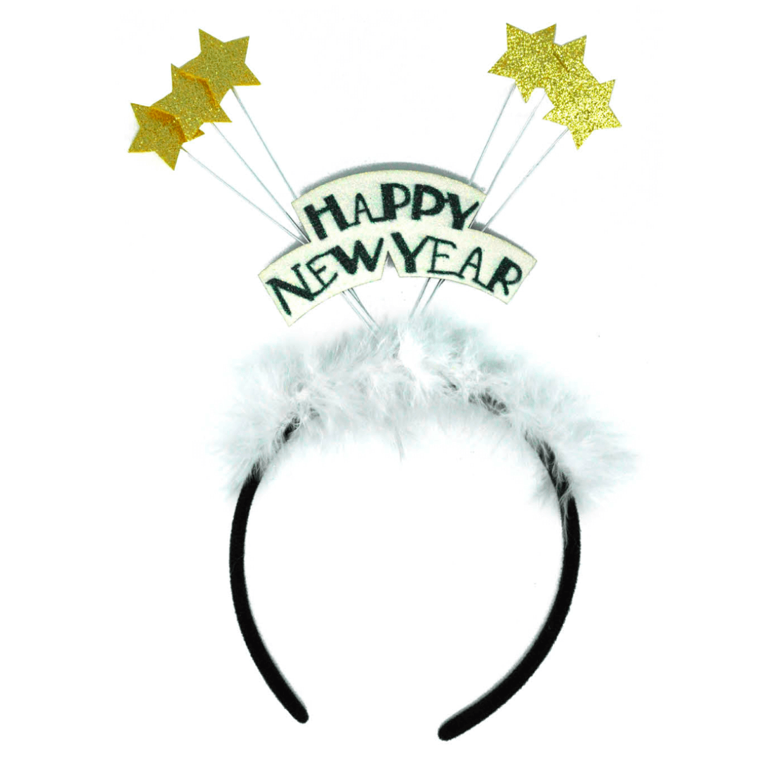 Happy New Year Star Gold Headband