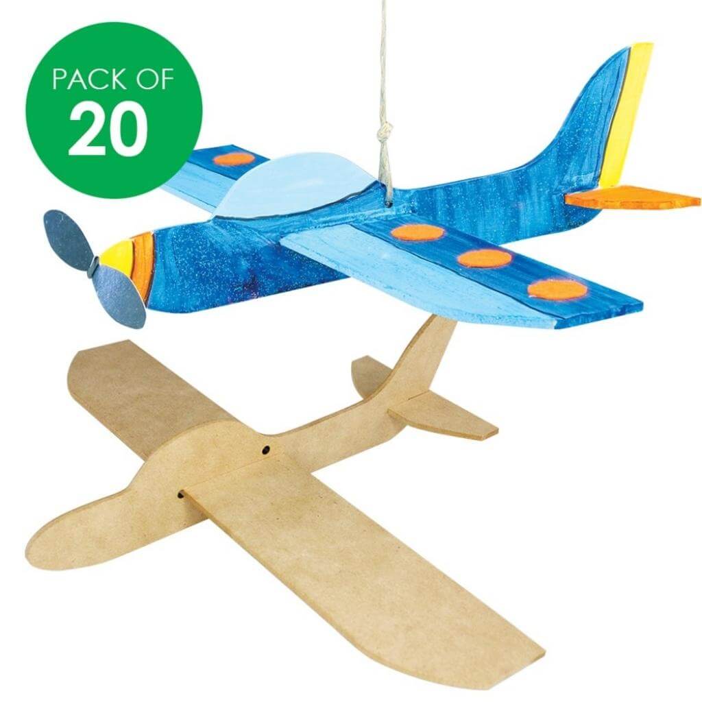 Pack of 20 3D Wooden Planes