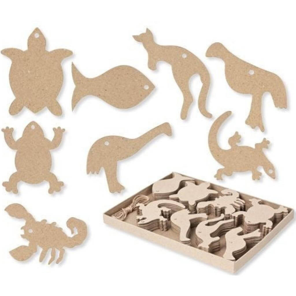 Paper Mache Indigenous Australian Animals - Pack of 80