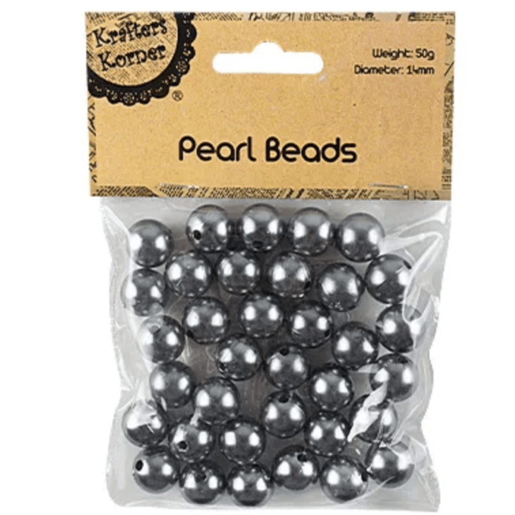 Pearl Beads 14mm Silver