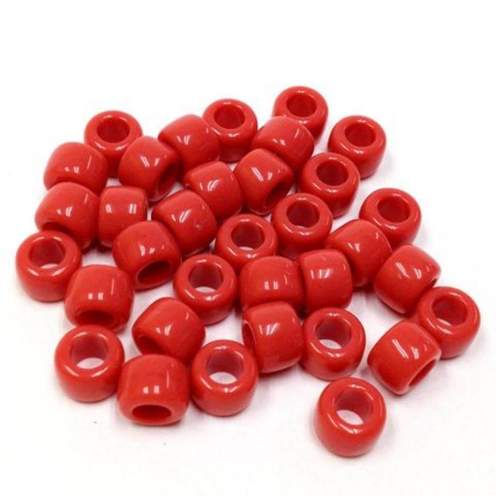 Pony Beads 9mm Red 35g