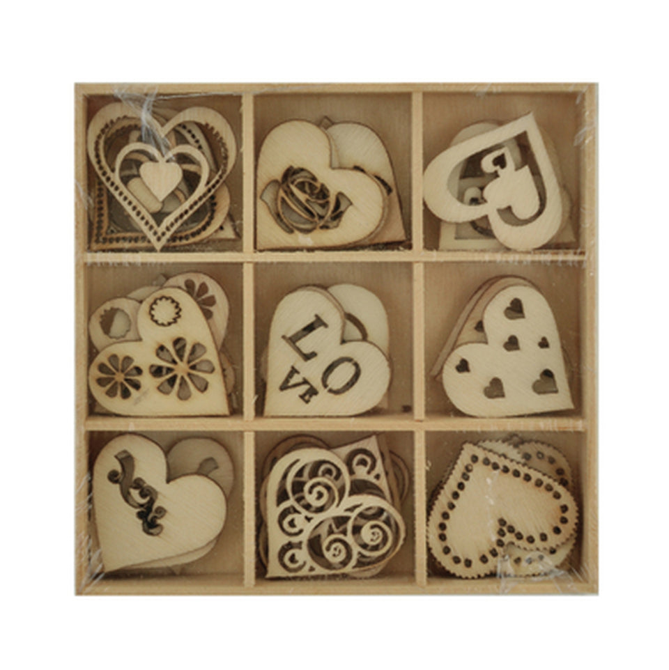 Wooden Shapes Love 45 Pieces