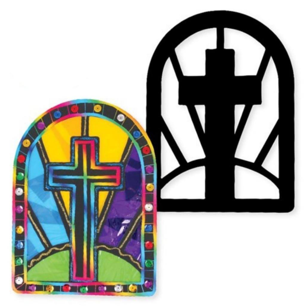 Scratch Board Easter Stained Glass Shapes - Pack of 20