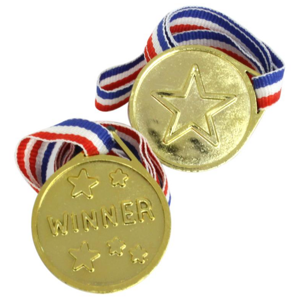 Gold Medals With Ribbon 6pc