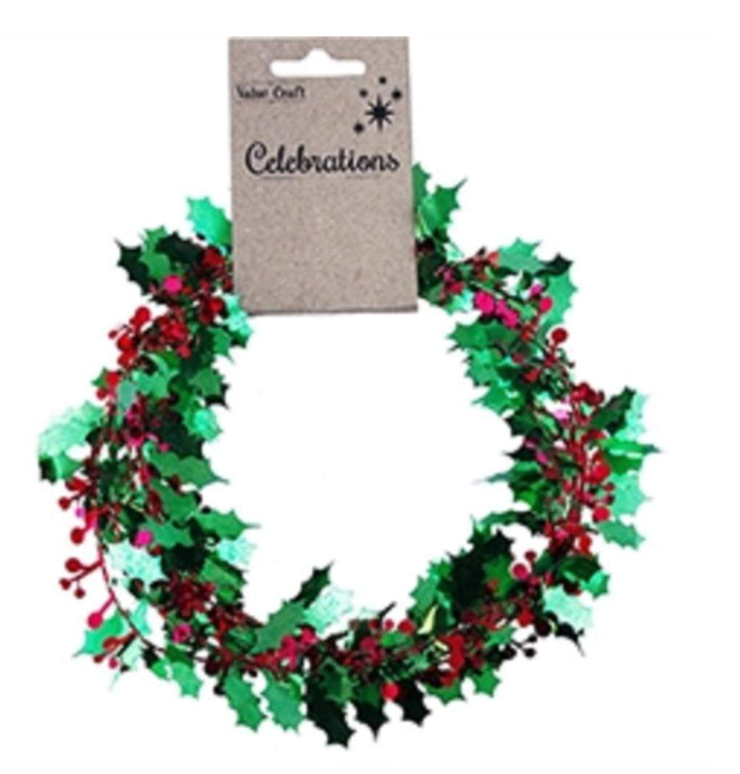 Christmas Garlands Holly With Berries 3m