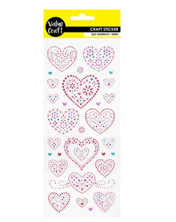 Glitter Heart Sticker Sheet